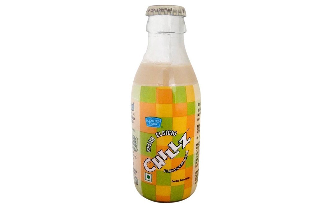 Mother Dairy Chillz Kesar Elaichi Flavoured Milk   Glass Bottle  180 millilitre